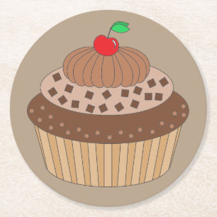 Dessous-de-verre Rond En Papier Cupcake au chocolat