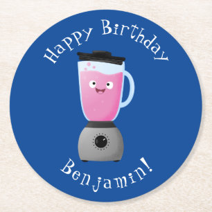 Dessous-de-verre Rond En Papier Cute happy food mixender cuisine appareil dessin a