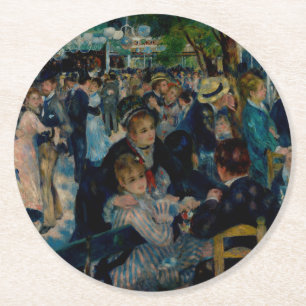 Dessous-de-verre Rond En Papier Danse au Moulin de la Galette - Auguste Renoir