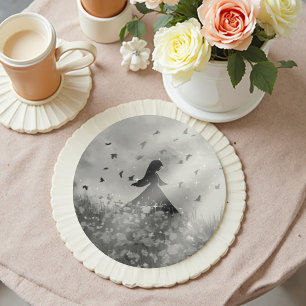 Dessous-de-verre Rond En Papier Danse avec les oiseaux