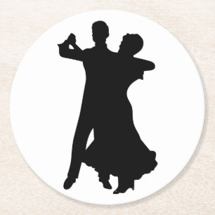 Dessous-de-verre Rond En Papier Danseurs de salle de bal