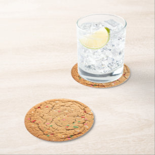 DESSOUS-DE-VERRE ROND EN PAPIER DÉLICIEUX COOKIE BISCUIT