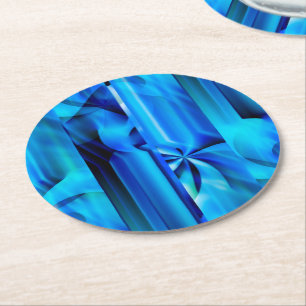 Dessous-de-verre Rond En Papier Design graphique transparent - bleu noir I