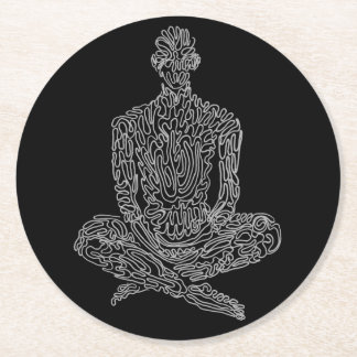 Dessous-de-verre Rond En Papier Dessous de verre acétique (noir avec gris)