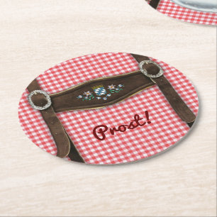 Dessous-de-verre Rond En Papier Dessous de verre bavarois de Lederhosen