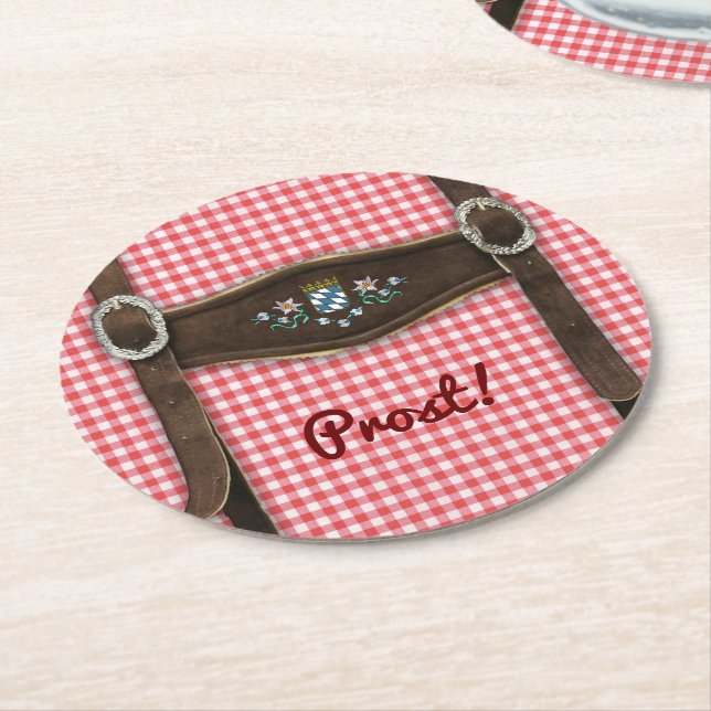 Dessous-de-verre Rond En Papier Dessous de verre Bavarois Lederhosen (Incliné)