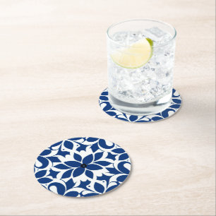 Dessous-de-verre Rond En Papier Dessous de verre Bleus Cottage