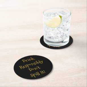 Dessous-de-verre Rond En Papier Dessous de verre de boisson amusant