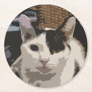 Dessous-de-verre Rond En Papier Dessous de verre de chat