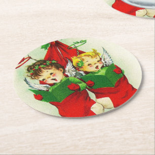Dessous-de-verre Rond En Papier Dessous de verre de fête pour enfants Retro Vintag