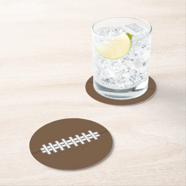 Dessous-de-verre Rond En Papier Dessous de verre de football cadeau (En situation)