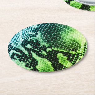 Dessous-de-verre Rond En Papier Dessous de verre de papier - Peau de serpent