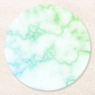 Dessous-de-verre Rond En Papier Dessous de verre de papier rond en marbre vert Fau