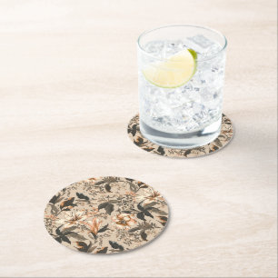 Dessous-de-verre Rond En Papier Dessous de verre de papier rond vintage à motifs f