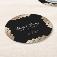 Dessous de verre de table de Mariage Gatsby d'or n