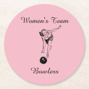 Dessous-de-verre Rond En Papier Dessous de verre des femmes de l'équipe de Bowler