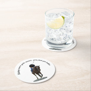Dessous-de-verre Rond En Papier Dessous de verre en papier à cheval à cheval à che