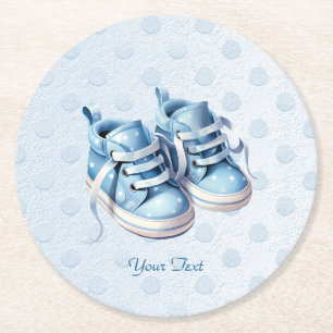 Dessous-de-verre Rond En Papier Dessous de verre en papier Blue Baby Chaussures