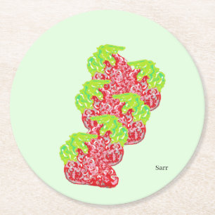 Dessous-de-verre Rond En Papier Dessous de verre en papier : Fraises