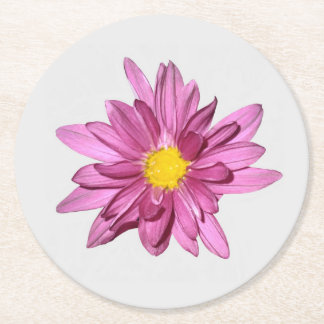 Dessous-de-verre Rond En Papier Dessous de verre en papier Gerbera violet clair