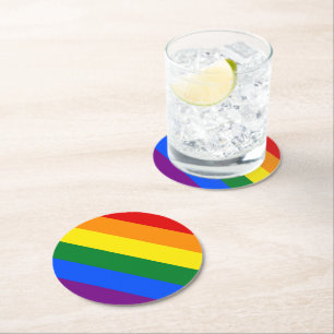 Dessous-de-verre Rond En Papier Dessous de verre en papier Rainbow Pride