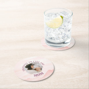 Dessous-de-verre Rond En Papier Dessous de verre en papier rose Pastel personnalis