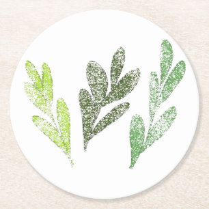 Dessous-de-verre Rond En Papier Dessous de verre Motif feuille