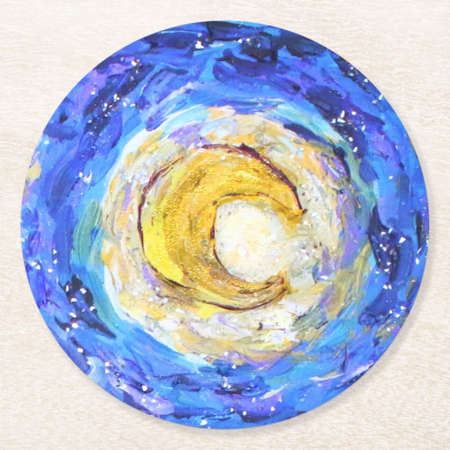 Dessous-de-verre Rond En Papier Dessous de verre nocturne (Devant)