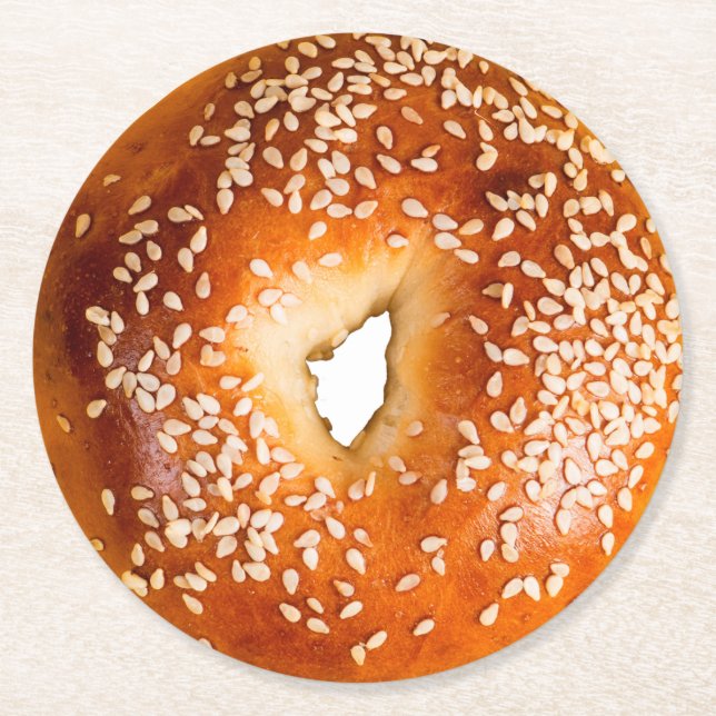 Dessous-de-verre Rond En Papier Dessous de verre papier Bagel Sésame (Devant)