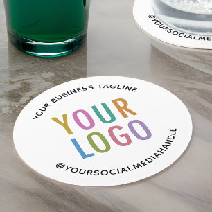 Dessous-de-verre Rond En Papier Dessous de verre papier carton rond avec logo pers