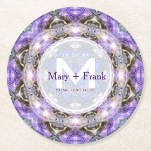 Dessous-de-verre Rond En Papier Dessous de verre papier CircleofLight Purple+Blanc