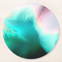 Dessous de verre papier d'art Abstrait Aqua Wave