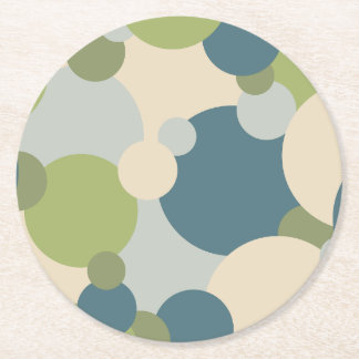 Dessous-de-verre Rond En Papier Dessous de verre papier de molécules bleu-vert