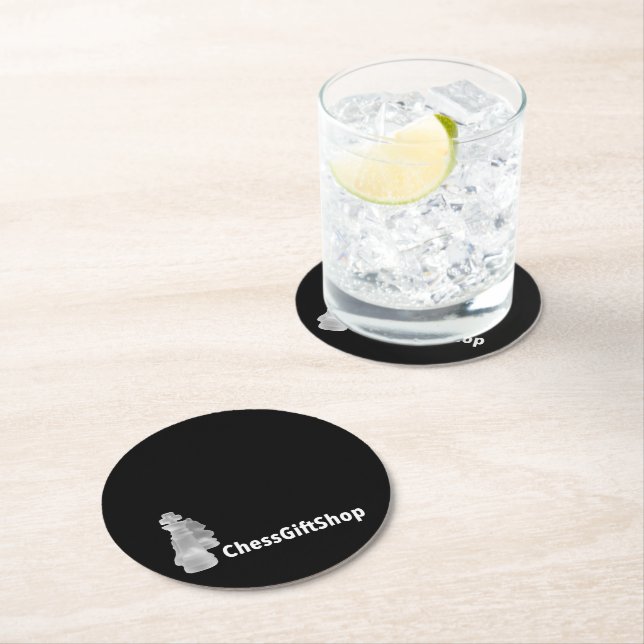 Dessous-de-verre Rond En Papier Dessous de verre papier ÉchecsBoutiqueCadeau (En situation)