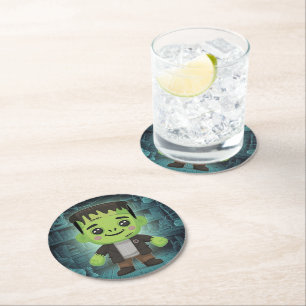 Dessous-de-verre Rond En Papier Dessous de verre papier Frankenstein adorable