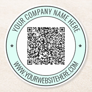Dessous-de-verre Rond En Papier Dessous de verre papier personnalisé QR Code et te