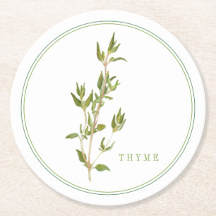 Dessous-de-verre Rond En Papier DESSOUS DE VERRE papier rond THYME FRAIS (+texte)