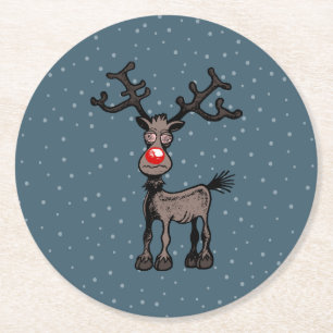 Dessous-de-verre Rond En Papier Dessous de verre papier Rudolph Reindeer