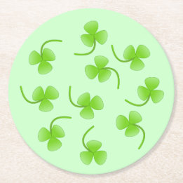 Dessous-de-verre Rond En Papier Dessous de verre papier Shamrock de la Saint-Patri