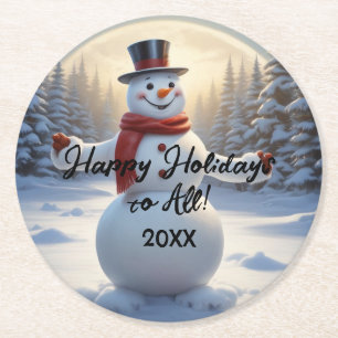Dessous-de-verre Rond En Papier Dessous de verre papier Snowman HAMbyWG