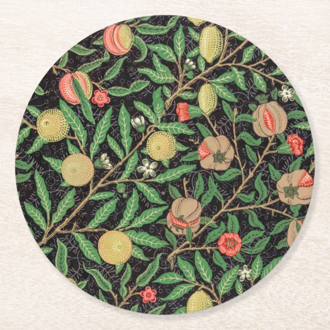 DESSOUS-DE-VERRE ROND EN PAPIER DESSOUS DE VERRE PAPIER : WILLIAM MORRIS : POMEGRA (Devant)