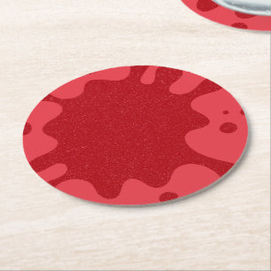 Dessous-de-verre Rond En Papier Dessous de verre personnalisés Tomato Red Spill Ar