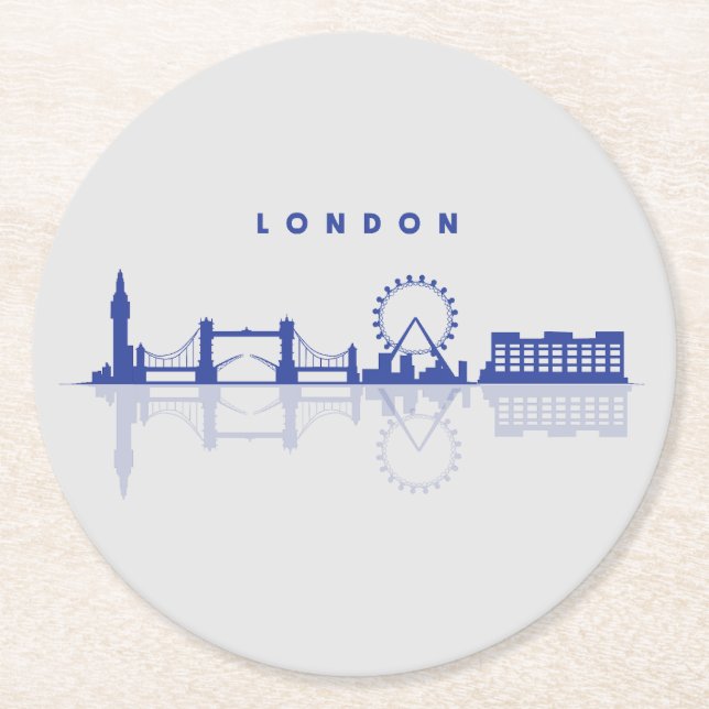 Dessous-de-verre Rond En Papier Dessous de verre SKyline de Londres (Devant)