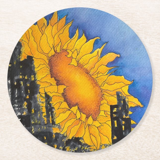 Dessous-de-verre Rond En Papier Dessous de verre ukrainiens (Devant)