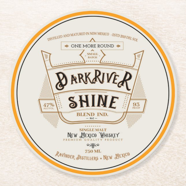 Dessous-de-verre Rond En Papier Dessous de verre Vicram de Dark River Shine Sunshi (Devant)