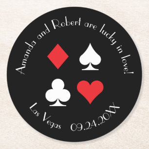 Dessous-de-verre Rond En Papier Destiny Las Vegas Mariage Dessous de verre à cockt