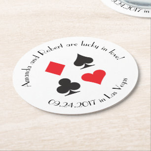 Dessous-de-verre Rond En Papier Destiny Las Vegas Mariage papier Dessous de verre 