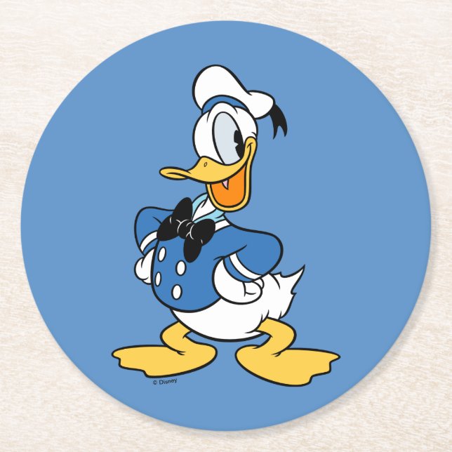 Dessous-de-verre Rond En Papier Donald Duck Smile (Devant)
