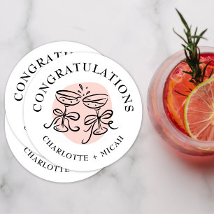 Dessous-de-verre Rond En Papier Doodle de Félicitations