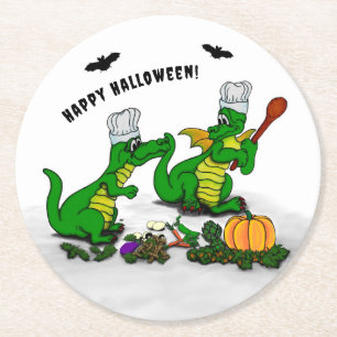 Dessous-de-verre Rond En Papier Dragons - Joyeux Halloween ! Aujourd'hui je vais c
